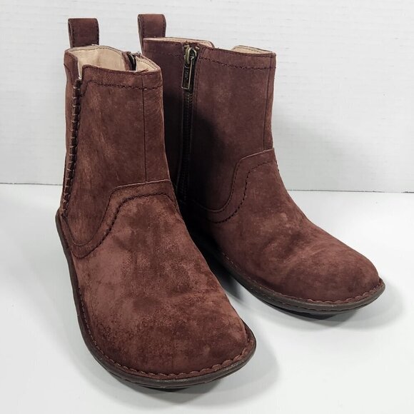 Ugg Leather Ankle Zip Up Boots Size 6 - Picture 1 of 4